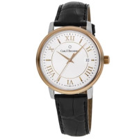 CARLF.BUCHERER 宝齐莱 Adamavi爱德玛尔系列 银色表盘皮带机械男表 00.10314.07.15.01