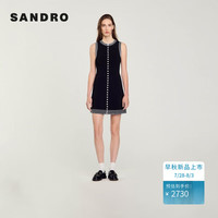 SANDRO2024早秋新款女装法式无袖短款针织连衣裙SFPRO03835