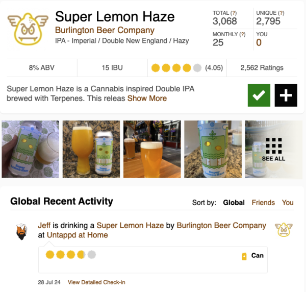 BURLINGTON 伯灵顿 超级柠檬 双倍浑浊IPA 精酿啤酒 473ml 单瓶装