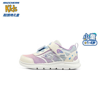 Skechers斯凯奇女童鞋儿童学步鞋春秋款蝴蝶甜美舒适小童运动鞋 303021N 白色-多彩色-WMLT 单层 26码