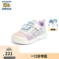 Skechers斯凯奇女童鞋儿童学步鞋春秋款蝴蝶甜美舒适小童运动鞋 303021N 白色-多彩色-WMLT 单层 21码