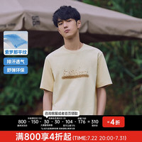 卡宾(CABBEEN)男装索罗那LOGOT恤潮流街头印花短袖男女同款 杏色