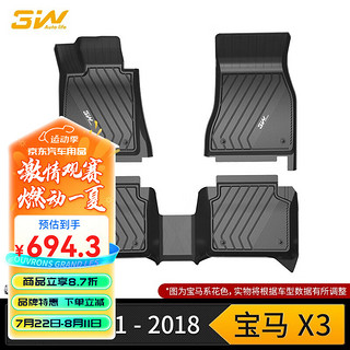 3W适用TPE汽车脚垫宝马X3ix3专车X4IX防水X1原车iX1橡胶垫 宝马X3脚垫（11-17款）