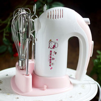 学厨HELLO KITTY卡通300W手持电动打蛋器搅拌器6棒配置蛋糕奶油打发器面包和面器5挡调节家用烘焙工具 WK8006