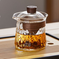 忆壶茶(YI HU TEA)盖碗玻璃茶杯茶碗带盖过滤三才泡茶碗防烫手抓壶会客家用功夫茶具 奇峰盖碗(透明)