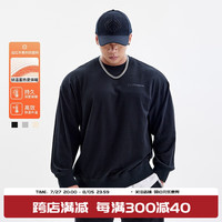 鹿家门华夫格基础款简约百搭卫衣男运动美式健身休闲长袖套头衫男秋季
