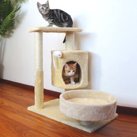 贝尼宠 猫爬架带窝 猫窝猫树 大型猫架子cat tree 猫玩具剑麻 68cm米色趣味猫爬架12斤双窝