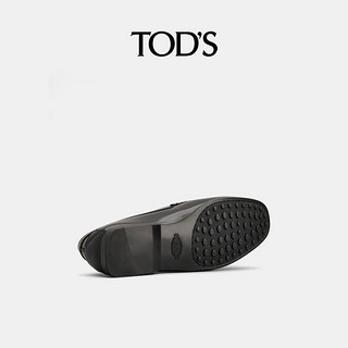 托德斯 TOD'S2024早秋男士横条皮革乐福鞋商务休闲单鞋 黑色 38 脚长23.9cm