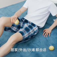 三枪夏季轻薄睡裤男纯棉大裤衩宽松男士短裤沙滩裤可外穿家居裤