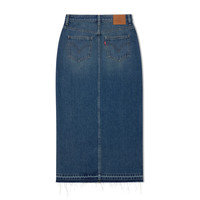 Levi's李维斯24早秋女士直筒开衩牛仔半身长裙 深蓝色 30