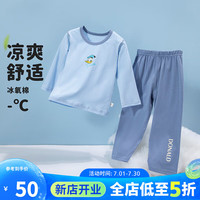 迪士尼宝宝(Disney Baby)童装儿童家居服冰氧棉米奇米妮儿童睡衣空调服24年夏 浅紫蓝+紫蓝 120