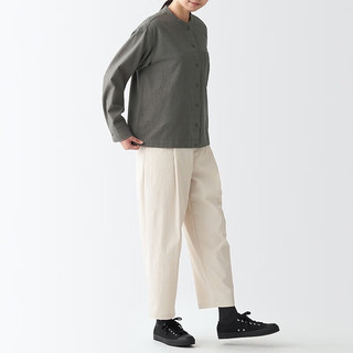 無印良品 MUJI（無印良品 ）女式 法兰绒 立领衬衫 棕色 M 