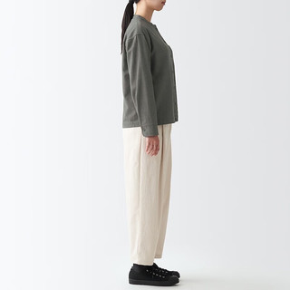 無印良品 MUJI（無印良品 ）女式 法兰绒 立领衬衫 棕色 M 