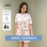 gelatopique24早秋新品女睡衣甜美草莓短袖T恤居家PWCT244321 粉色 F