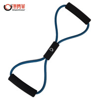 Simplefitness8字拉力器男士背部训练弹力绳家用开肩瑜伽拉力绳女八字扩胸 深蓝色15磅【初级款】