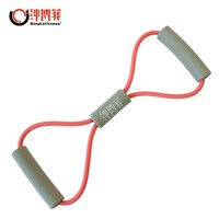 Simplefitness8字拉力器男士背部训练弹力绳家用开肩瑜伽拉力绳女八字扩胸 仙女粉15磅【初级款】