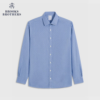 布克兄弟（BrooksBrothers）男士24早秋免烫纯棉细点纹理正装衬衫 4002-深蓝色 16/4