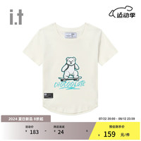 :CHOCOOLATEit 女装合身短袖T恤2024夏季青春可爱上衣YW001380 IVX/白色 L