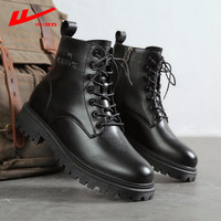 回力马丁靴男2024秋冬男靴英伦风鞋子男款复古加绒高帮男鞋靴子男 黑色 41