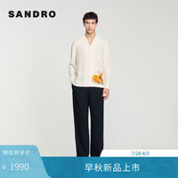 SANDRO【联名系列】2024早秋男女同款兔子休闲长袖衬衫SHPCM01135 淡褐色 S