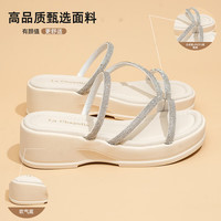 La Chapelle拉夏贝尔女鞋凉拖鞋夏季外穿软底一字拖厚底轻便休闲鞋