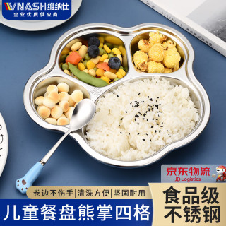 vnash维纳仕304不锈钢餐盘饭盒碗 儿童分格餐盘卡通VNS-