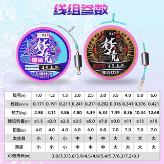 梦者钓具爆磕GT主线组黑坑竞技手工精绑主线仕挂成品配件全套鱼线主线 4.2米 【GT版】 5