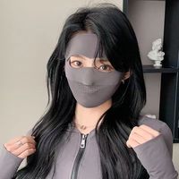 靓魅姿护眼角防晒口罩女2024夏季全脸防晒面罩透气可清洗防紫外线 无痕全脸可拆卸深灰色
