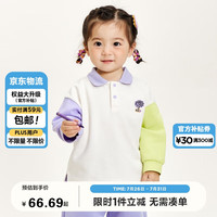 minibala迷你巴拉 巴拉男童女童长袖T恤2024春翻领撞色打底衫230124100202