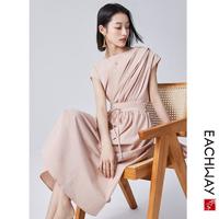 艺之卉 EACHWAY【含棉凉爽A字裙】收腰显瘦中长裙夏季温柔知性连衣裙