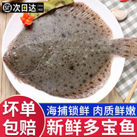 莫尔加德多宝鱼新鲜鲜活速冻比目鱼大菱鲆海鲜鱼类水产冷冻海鲜 400g -500g *3条