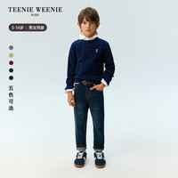 Teenie Weenie Kids小熊童装24秋男女童经典百搭休闲圆领羊毛毛衣 中灰色 160cm