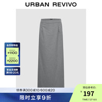 UR2024秋季新款女装时尚慵懒松弛风后开衩半裙UWM540004