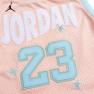 NIKE JORDAN耐克童装女童篮球背心季儿童网眼透气无袖T恤 热带桃色 120(6)