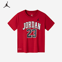 NIKE JORDAN 耐克AJ童装男女童 DRI-FIT 速干短T夏季儿童23号上衣 杰斯特红 110/56(5)