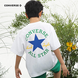 Converse 匡威儿童装男童t恤夏季全明星短袖上衣透气套头衫女童半袖 纯白色 90/52(2T)