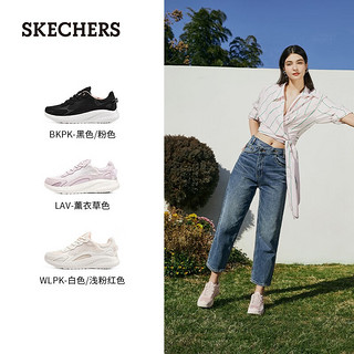 斯凯奇（Skechers）女鞋夏季透气增高休闲鞋缓震软底运动鞋女时尚板鞋跑步鞋117224 白色/浅粉红色/WLPK 39