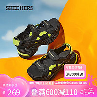 斯凯奇（Skechers）夏季机甲凉鞋女厚底119862 黑色/柠檬色/BKLM 36 