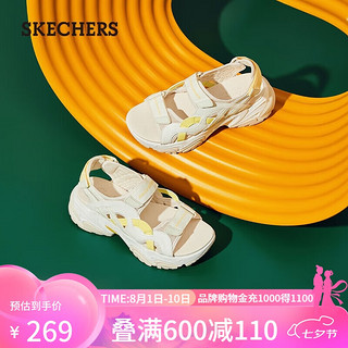 斯凯奇（Skechers）夏季机甲凉鞋女厚底119862 自然色/多彩色/NTMT 39 