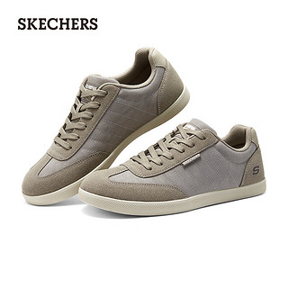 斯凯奇（Skechers）男鞋夏季2024商务休闲鞋户外复古德训鞋低帮鞋 灰褐色/TPE 41