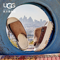 UGG【明星同款】夏季男女轮胎底拖鞋 1152680 CTC|栗色/褐白色 40.5 CTC|栗色/陶土褐白色