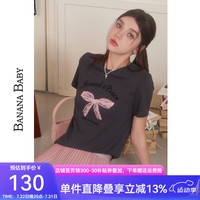 BANANA BABY 字母刺绣蝴蝶结印花 女士T恤