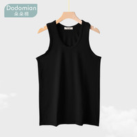 朵朵棉男士丝光棉背心吸汗透气夏季打底汗衫 男黑色 XL