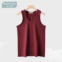 朵朵棉男士丝光棉背心吸汗透气夏季打底汗衫 男酒红色 L