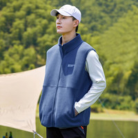 拓路者(Pioneer Camp)抓绒马甲男春秋季摇粒绒坎肩男士背心户外运动马夹男式立领外穿 灰蓝色 180/XL