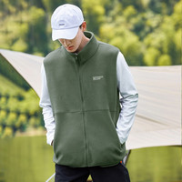 拓路者(Pioneer Camp)抓绒马甲男春秋季摇粒绒坎肩男士背心户外运动马夹男式立领外穿 军绿色 190/XXXL