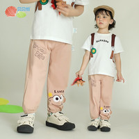 贝贝怡儿童防蚊裤男童夏季薄款休闲裤宝宝洋气外穿宽松长裤子 咖色 110cm