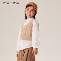PawinPaw卡通小熊童装2024年秋冬女童女孩衬衫 Beige米色/35 140cm