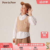 PawinPaw卡通小熊童装2024年秋冬女童女孩衬衫 Beige米色/35 150cm