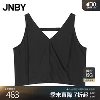 江南布衣 JNBY24夏衬衫宽松V领无袖A型5O6215310 001/本黑 M